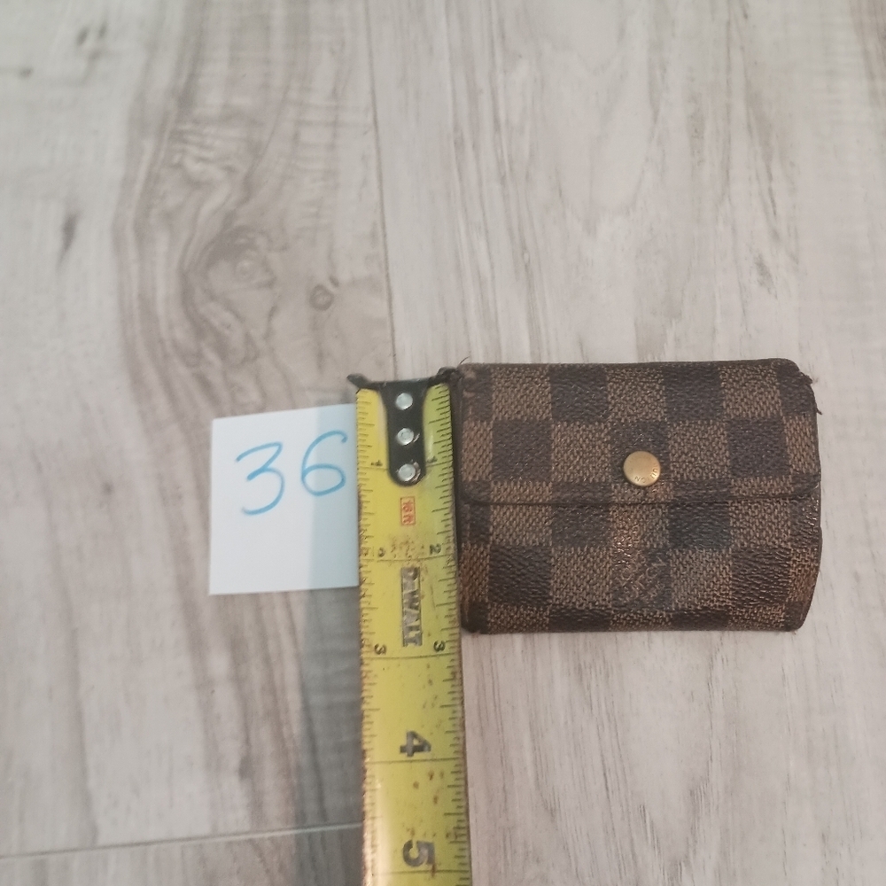 LOUIS VUITTON Coin Case Ludlow Damier Ebene Brown PVC Mens - Picture 12 of 12